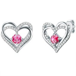 Rafaela Donata Ohrstecker Herz Sterling Silber verziert mit Kristallen von Swarovski® in Silber Ohrringe Damen