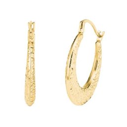 amor Creolen für Damen, Gold 375 Ohrringe Weiss