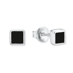 amor Ohrstecker für Damen, 925 Sterling Silber, Onyx Ohrringe