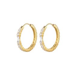 Elli PREMIUM Elli PREMIUM Ohrringe Creolen Zirkonia Pavé Funkelnd 925 Silber Damen