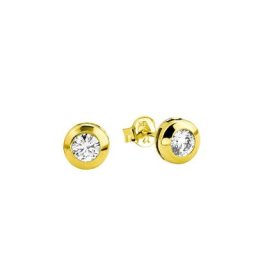 amor Ohrstecker für Damen, Gold 585, Zirkonia synth. Ohrringe Weiss