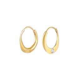 Elli PREMIUM Elli PREMIUM Ohrringe Creolen Verdreht Kristall 925 Silber Damen