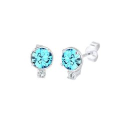 Elli Elli Ohrringe Basic Glamour Blau Kristalle Silber Damen