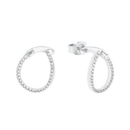 amor Creolen für Damen, 925 Sterling Silber, Zirkonia synth. Weiss