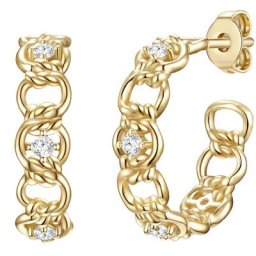 Glanzstücke München Creolen Sterling Silber Zirkonia in Gelbgold Ohrringe Damen