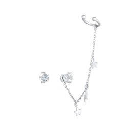 Elli Elli Ohrringe Stecker Kristalle Earcuff Stern Blitz 925 Silber Damen