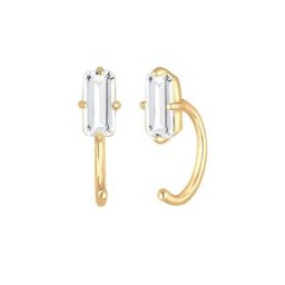 Elli PREMIUM Elli PREMIUM Ohrringe Offene Creolen Topas Edelstein Zart 925 Silber Damen