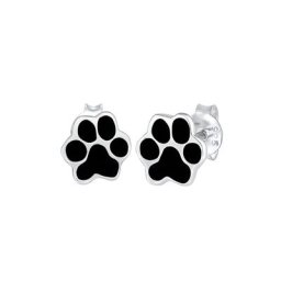 Elli Elli Ohrringe Pfoten Tier Emaille Hund Katze Filigran 925 Silber Damen