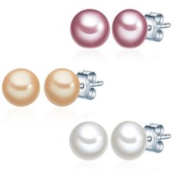 Valero Pearls Schmuck-Set 925er Silber Ohrringe Damen