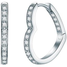 Rafaela Donata Creolen Herz Sterling Silber Zirkonia in Silber Damen