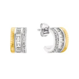 amor Creolen für Damen, 925 Sterling Silber, Zirkonia synth. Ohrringe