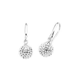 amor Ohrhänger für Damen, 925 Sterling Silber, Kristallglas Ohrringe Weiss