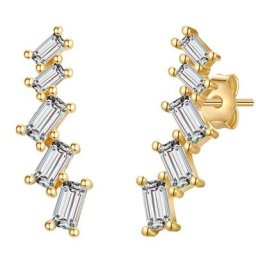 Glanzstücke München Ohrstecker Sterling Silber Zirkonia in Gelbgold Ohrringe Damen