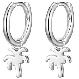 Glanzstücke München Creolen Palme Sterling Silber in Silber Damen