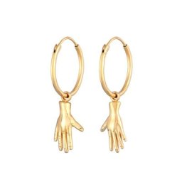 Elli Elli Ohrringe Creolen Hand Symbol 925 Silber Damen