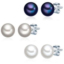 Valero Pearls Schmuck-Set 925er Silber Ohrringe Damen