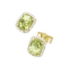 Luigi Merano Ohrstecker mit Peridot und Zirkonia, Gold 375 Ohrringe Grün Damen