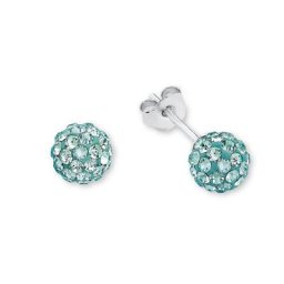 amor Ohrstecker für Damen, 925 Sterling Silber, Kristallglas Ohrringe Weiss