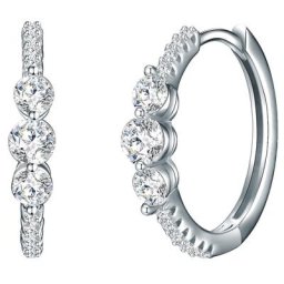Trilani Creolen Sterling Silber Zirkonia in Silber Damen