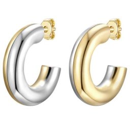 Glanzstücke München Creolen Sterling Silber in Silber/Gelbgold Ohrringe Damen
