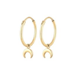 Elli Elli Ohrringe Hänger Creole Halbmond Luna 925 Sterling Silber Creolen Damen