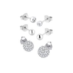 Elli Elli Ohrringe 3er Set Kristalle 925 Silber Damen