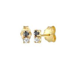 Elli DIAMONDS Elli DIAMONDS Ohrringe Bi-Color Schwarz Weiß Diamant (0.12 ct) 375er Gold Damen