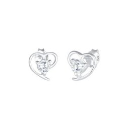 Elli Elli Ohrringe Herz Liebe Zirkonia 925 Sterling Silber Damen
