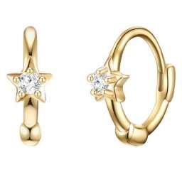 Glanzstücke München Creolen Stern Sterling Silber Zirkonia in Gelbgold Ohrringe Damen