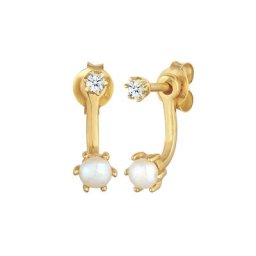 Elli DIAMONDS Elli DIAMONDS Ohrringe Ear Jacket Diamant (0.06 ct) Süßwasserperle 925 Silber Damen
