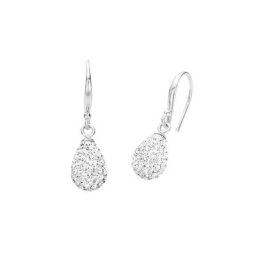 amor Ohrhänger für Damen, 925 Sterling Silber, Kristallglas Ohrringe Weiss