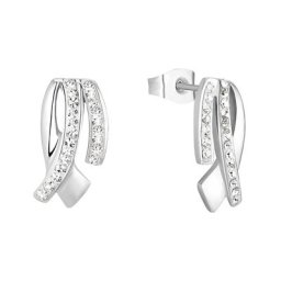 amor Ohrstecker für Damen, Edelstahl, Kristallglas Ohrringe