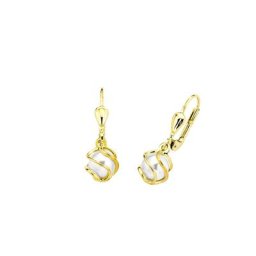 amor Ohrhänger für Damen, Gold 375 Ohrringe Weiss