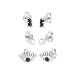 Elli Elli Ohrringe Stecker Evil Eye Kugel Kristall 3er Set 925 Silber Damen
