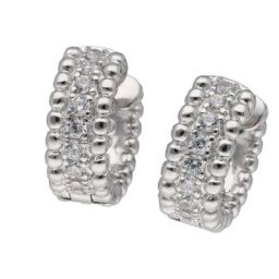 Smart Jewel Creolen mit Zirkonia Steinen Weiss Damen