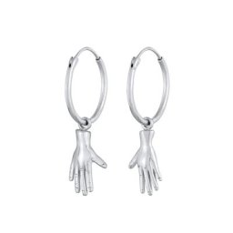 Elli Elli Ohrringe Creolen Hand Symbol 925 Silber Damen