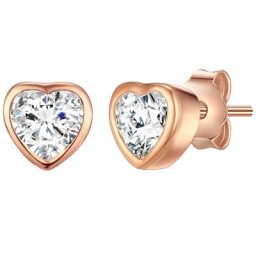 Rafaela Donata Ohrstecker Herz Sterling Silber Zirkonia in Silber Ohrringe Damen