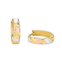 amor Creolen für Damen, Gold 585 Weiss
