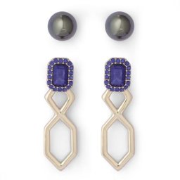 Pippa&Jean Ohrstecker Metall-Legierung Resin in Roségold/Schwarz Ohrringe Damen