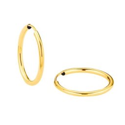 amor Creolen für Damen, Gold 375 Weiss