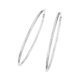 Smart Jewel Creolen gerieft und diamantiert, Silber 925 Silber Damen