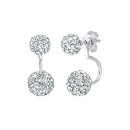 Elli Elli Ohrringe Front-Back Earjacket Kristalle Silber Damen