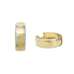amor Creolen für Damen und Herren, Unisex, Gold 375 Ohrringe Weiss