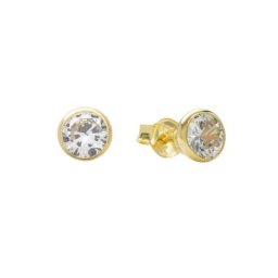 amor Ohrstecker für Damen, Gold 375, Zirkonia synth. Ohrringe Weiss
