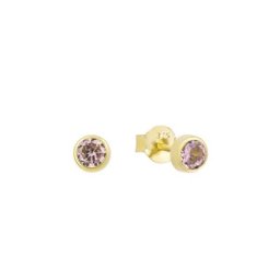 amor Ohrstecker für Damen, Gold 375, Zirkonia synth. Ohrringe Weiss