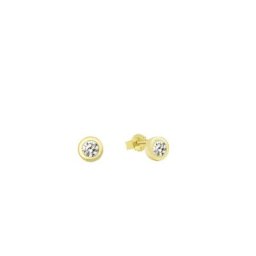 amor Ohrstecker für Damen, Gold 375, Zirkonia synth. Ohrringe Weiss