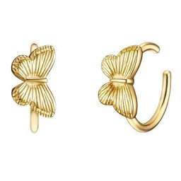Glanzstücke München Ohrklemme Schmetterling Sterling Silber in Gelbgold Ohrringe Damen