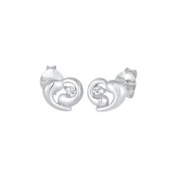 Elli DIAMONDS Elli DIAMONDS Ohrringe Stecker Herz Liebe Diamant (0.03ct) 925 Silber Damen