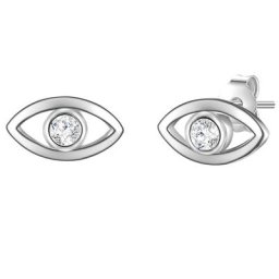 Glanzstücke München Ohrstecker Allsehendes Auge Sterling Silber Zirkonia in Gelbgold Ohrringe Damen
