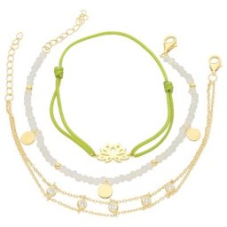 Smart Jewel Armband Armbänder 3-teilig, Kristallsteine und Zirkonia, Silber 925 Armbänder & Armreife Gold Damen